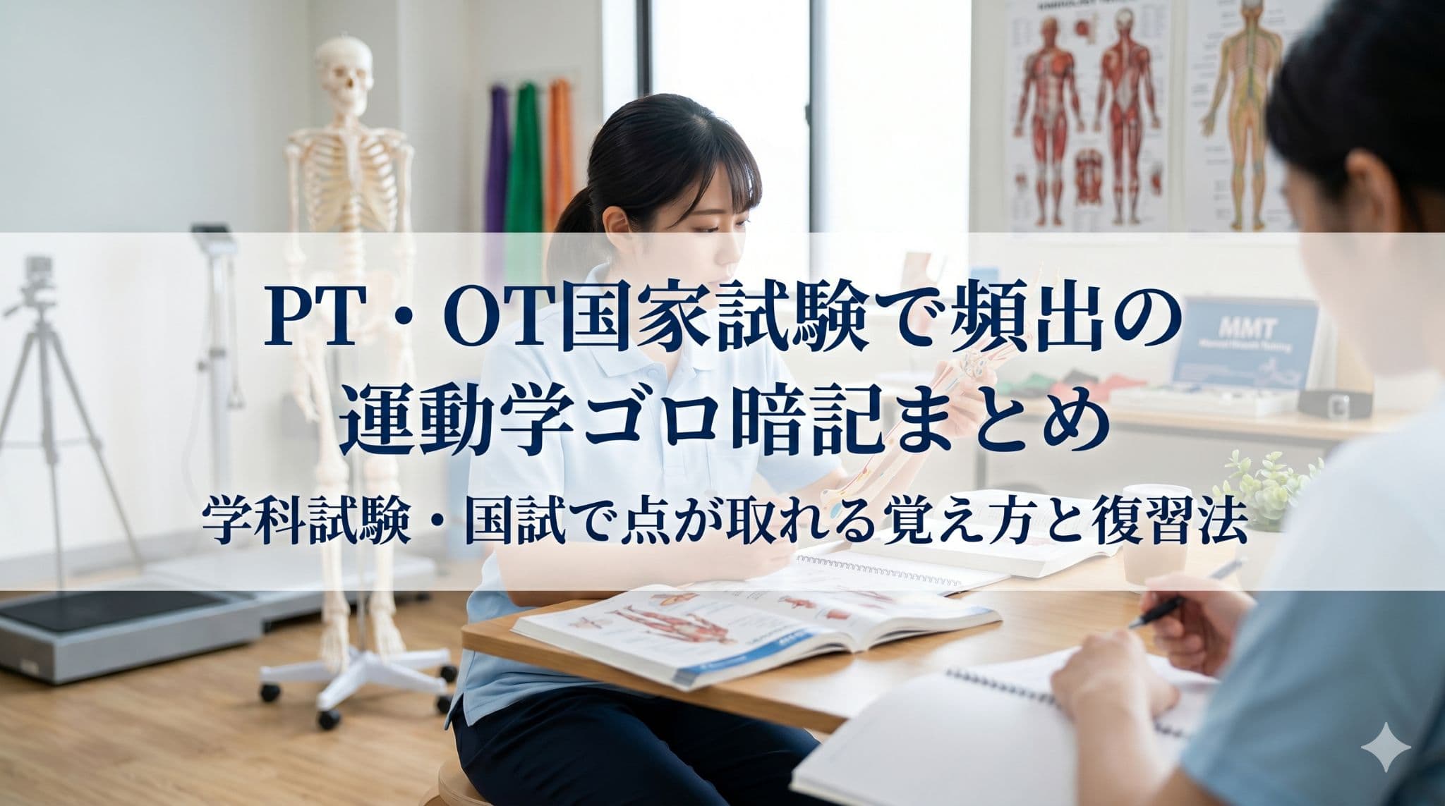 PT・OT国家試験で頻出の運動学ゴロ暗記まとめ|学科試験・国試で点が取れる覚え方と復習法