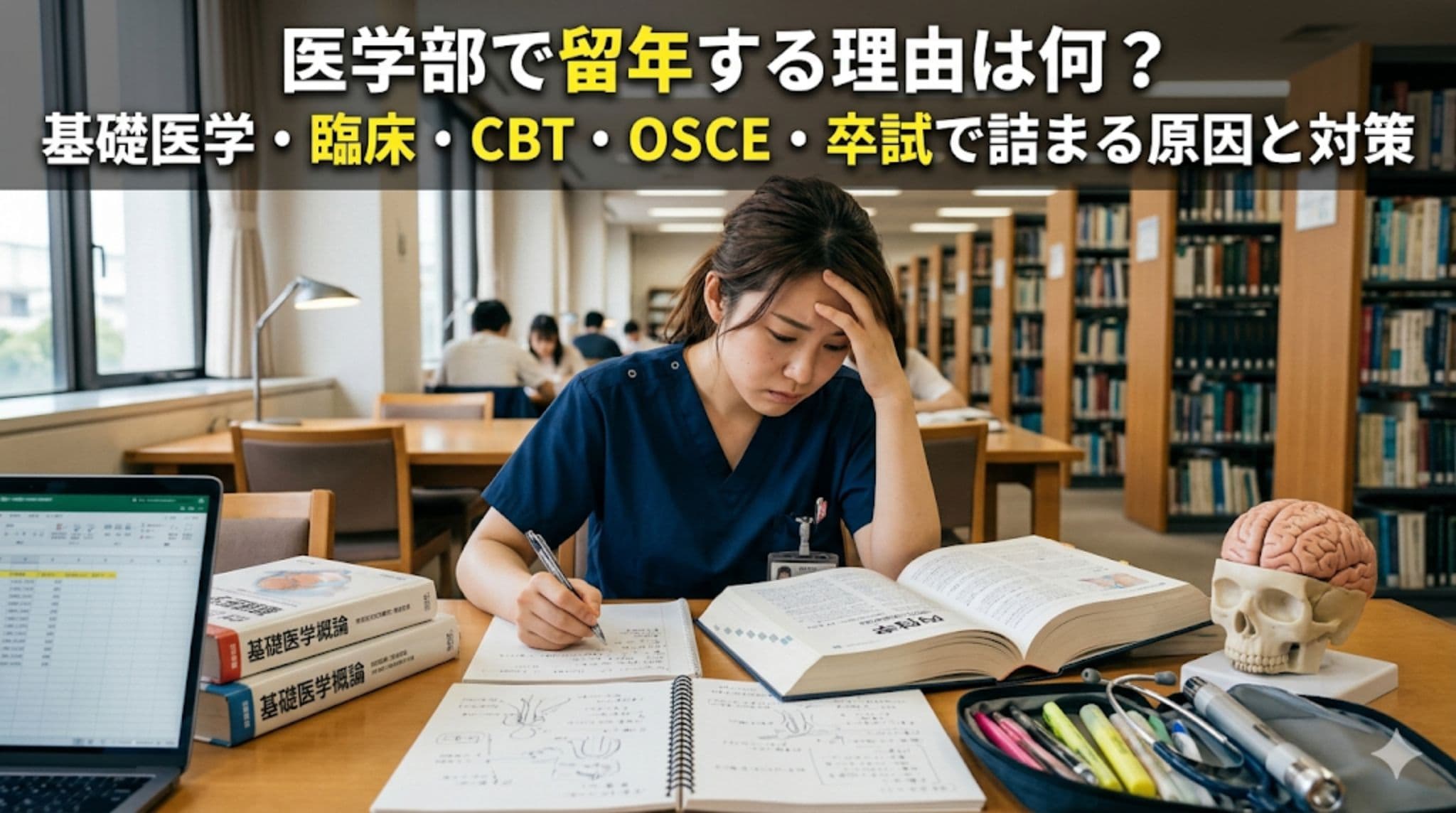 医学部で留年する理由は何?基礎医学・臨床・CBT・OSCE・卒試で詰まる原因と対策
