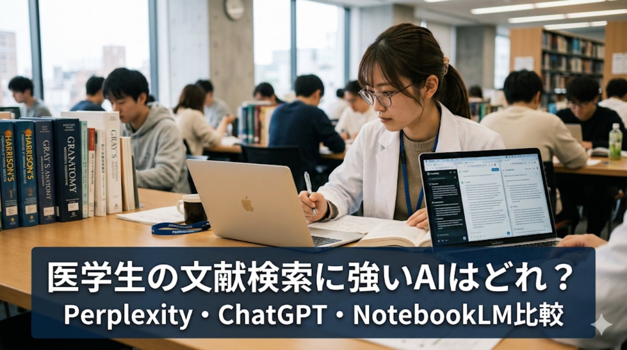 医学生の文献検索に強いAIはどれ?Perplexity・ChatGPT・NotebookLM比較