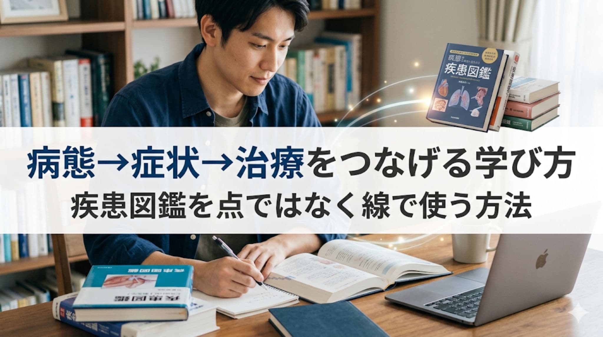 病態→症状→治療をつなげる学び方|疾患図鑑を点ではなく線で使う方法