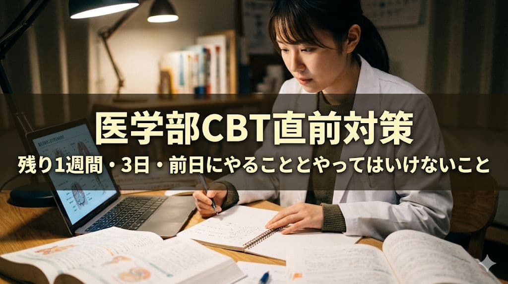 医学部CBT直前対策|残り1週間・3日・前日にやることとやってはいけないこと