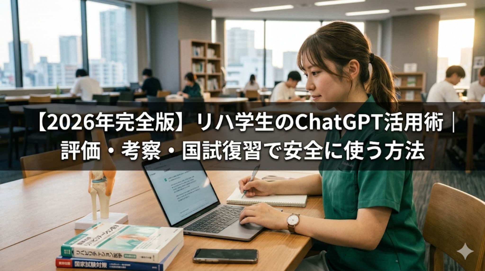 【2026年完全版】リハ学生のChatGPT活用術|評価・考察・国試復習で安全に使う方法