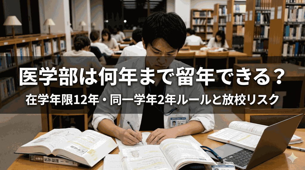 医学部は何年まで留年できる?在学年限12年・同一学年2年ルールと放校リスク