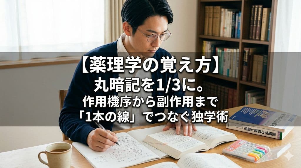 【薬理学の覚え方】丸暗記を1/3に。作用機序から副作用まで「1本の線」でつなぐ独学術