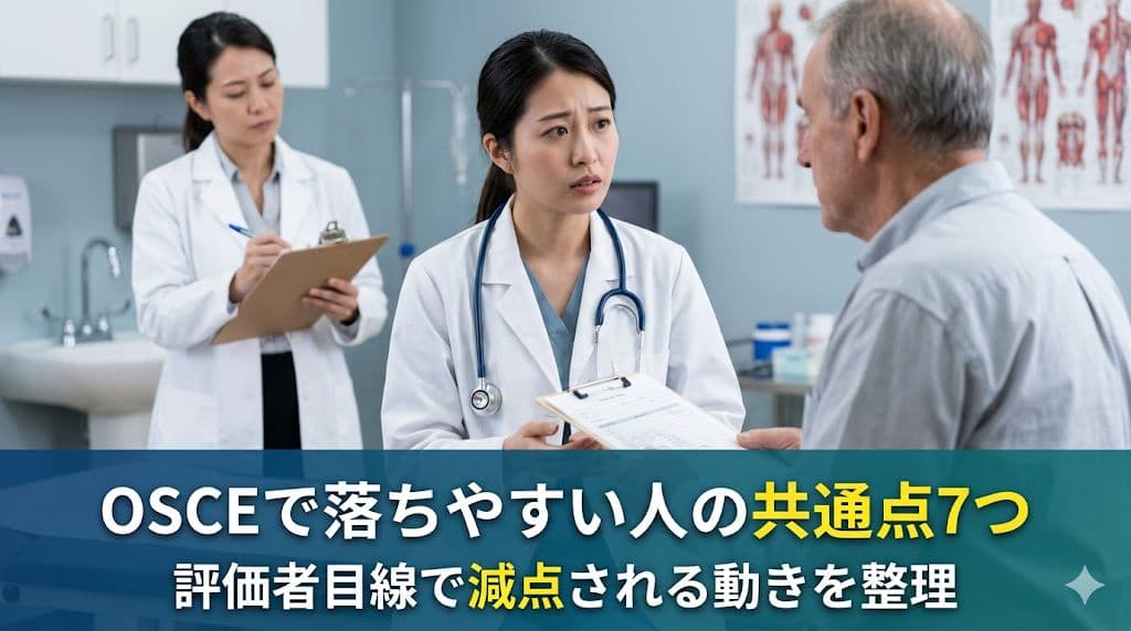 OSCEで落ちやすい人の共通点7つ|評価者目線で減点される動きを整理