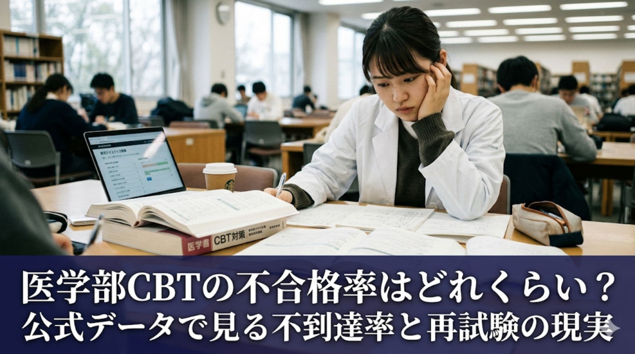 医学部CBTの不合格率はどれくらい?公式データで見る不到達率と再試験の現実