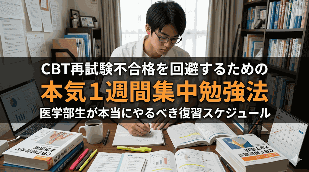 CBT再試験不合格を回避するための本気1週間集中勉強法|医学部生が本当にやるべき復習スケジュール