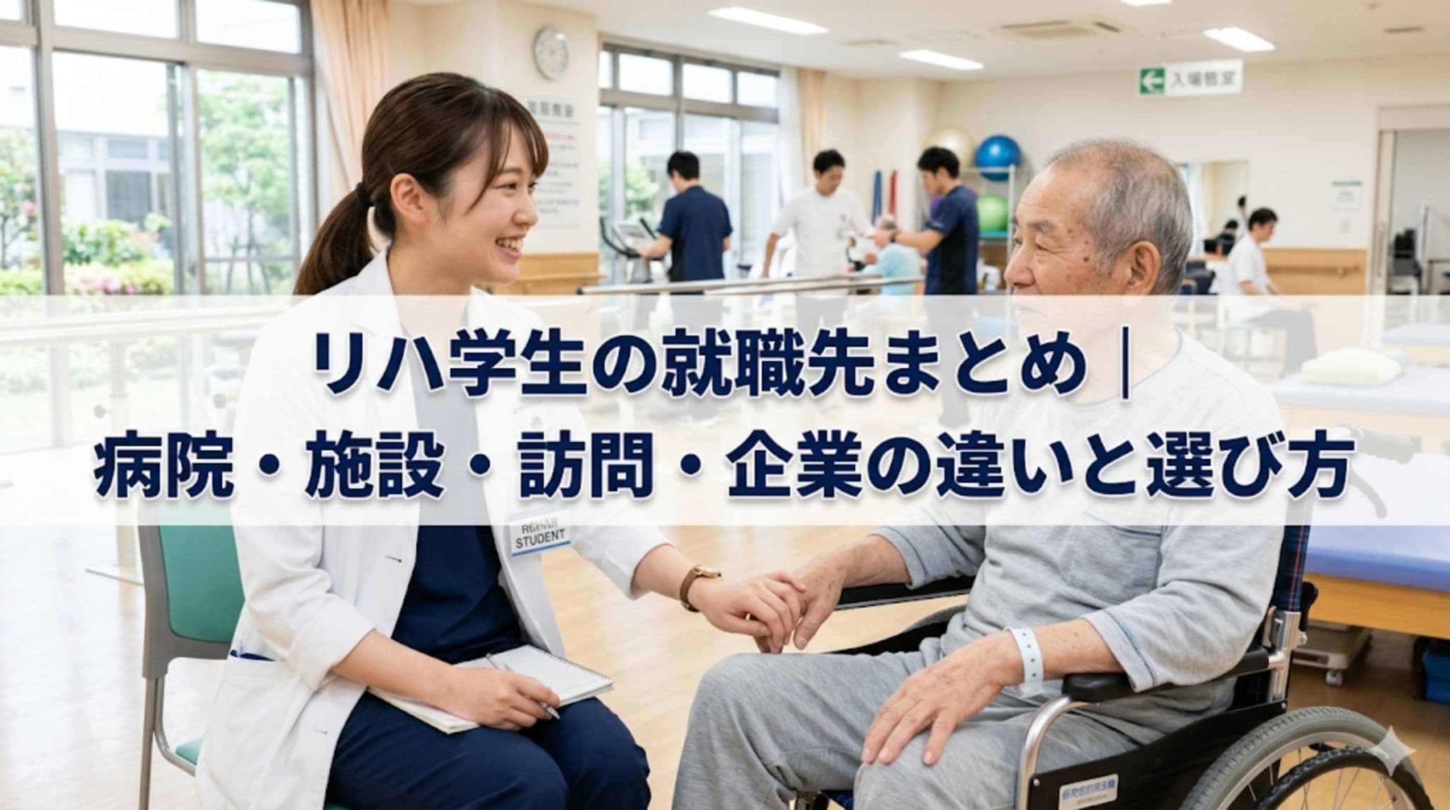 リハ学生の就職先まとめ|病院・施設・訪問・企業の違いと選び方