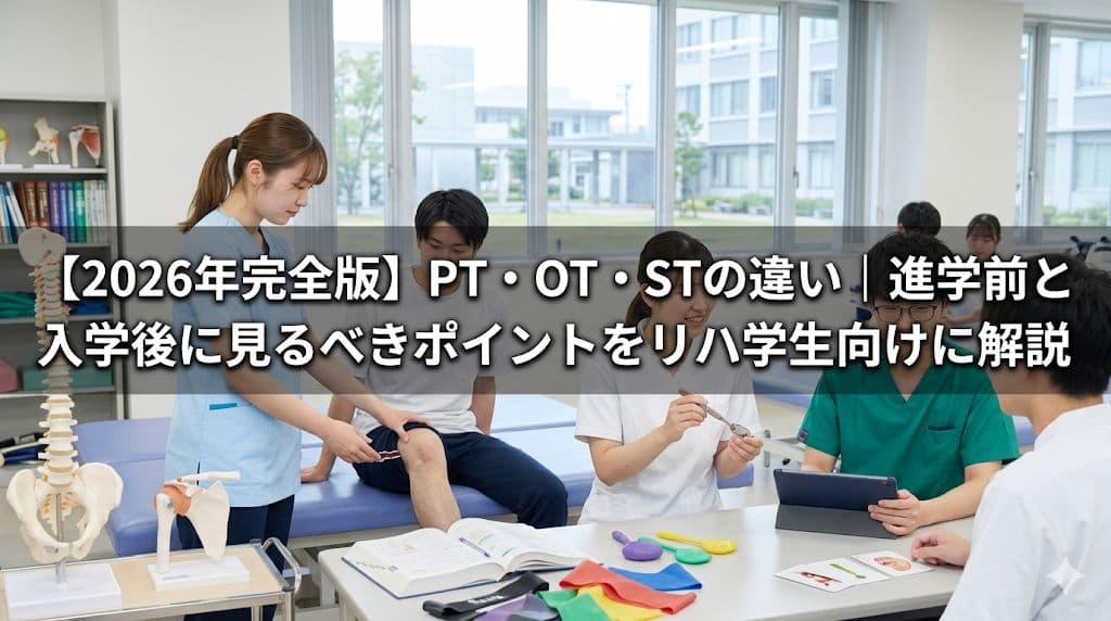 【2026年完全版】PT・OT・STの違い|進学前と入学後に見るべきポイントをリハ学生向けに解説