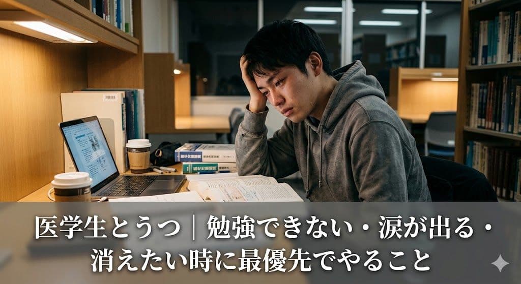 医学生とうつ|勉強できない・涙が出る・消えたい時に最優先でやること